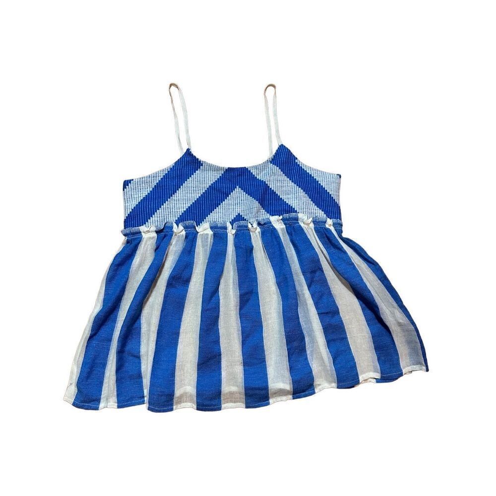 Lemlem bright blue and white striped tank sz Small
